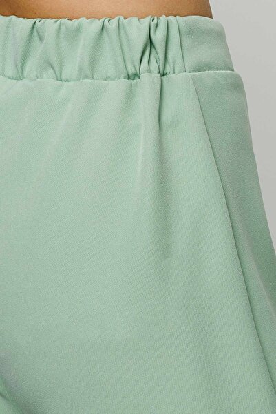 Hooopstore Önden Yırtmaçlı Yüksek Bel Pantolon - Çağla