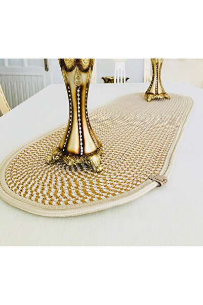 JÜTEX HOME Ortus în formă de masă Runner cu aspect de iută din răchită gri