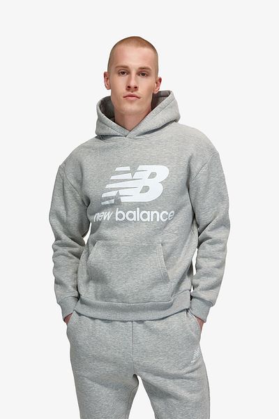 New Balance Pánská šedá mikina Lifestyle - Mnh3333-ag