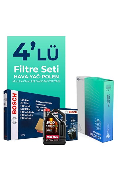 Bosch HONDA Civic 1.6 Benzin FC5 Filtre Bakım Seti Motul Motor Yağlı (2016-2021) 4 Lü