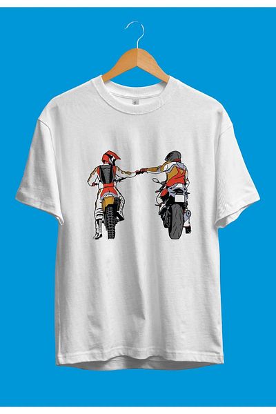 Pink Sky Μπλουζάκι Unisex Oversize - Τυπωμένο με Motor and Biker Friendship