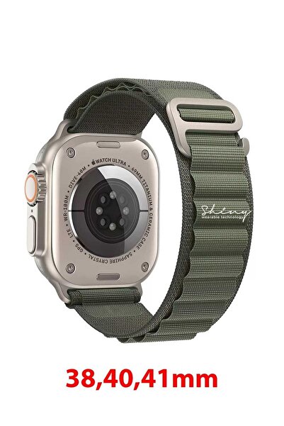 Shinytech Apple Watch Alpine Kordon Yeşil Se/3/4/5/6/7/8/9 38,40,41mm W10 42mm