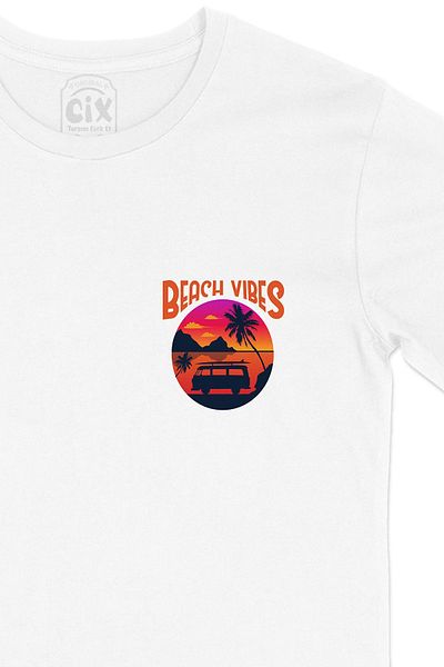 Cix Λευκό μπλουζάκι Beach Vibes με σχέδιο λογότυπου τσέπης