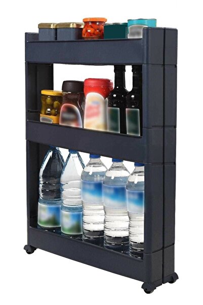 ego home Motek 3 Katlı Çok Amaçlı Tekerlekli Mutfak Rafı Banyo Rafı Organizer...
