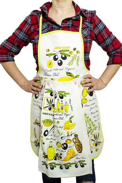 LADYNİL Kitchen Apron And Kitchen Towel Set Waterproof