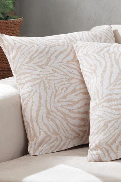 LADYNİL Κάλυμμα μαξιλαριού ριχτάρι Zebra 2 τεμαχίων - 45x45 με φερμουάρ