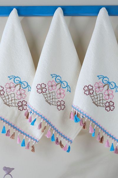 LADYNİL Set de 6 prosoape de bucatarie si baie 30x50 100% bumbac