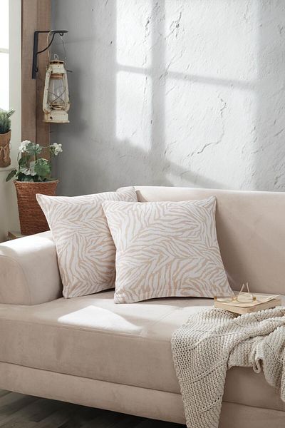 LADYNİL Κάλυμμα μαξιλαριού ριχτάρι Zebra 2 τεμαχίων - 45x45 με φερμουάρ