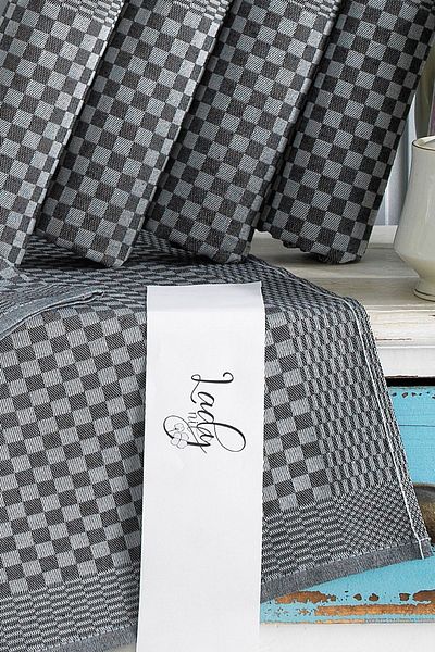 LADYNİL 5 Pack Black Kitchen Napkin Checkerboard Patterned Cotton