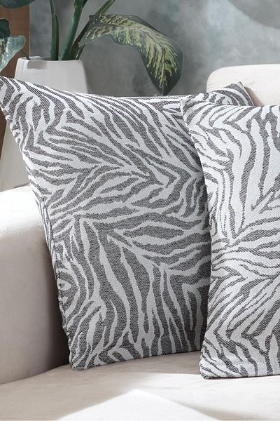 LADYNİL Κάλυμμα μαξιλαριού Zebra Μαύρο 2 τεμαχίων με φερμουάρ - 45x45