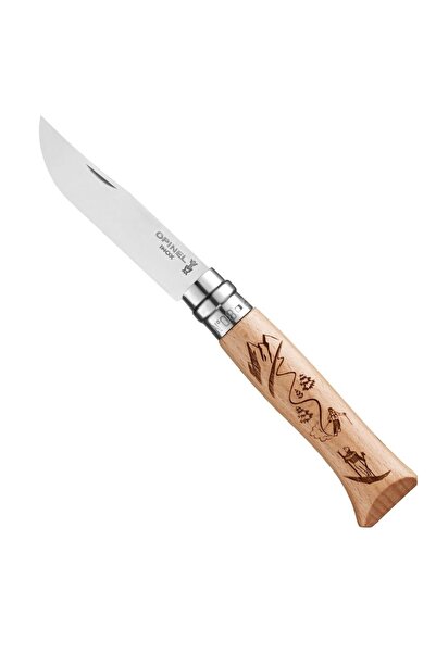 Opinel Inox No 08 Alpine Macera Kayağı Desenli Paslanmaz Çelik Çakı