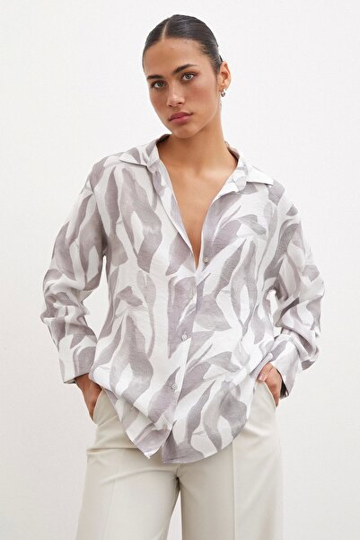 Never more Πουκάμισο Modal με σχέδιο βιζόν