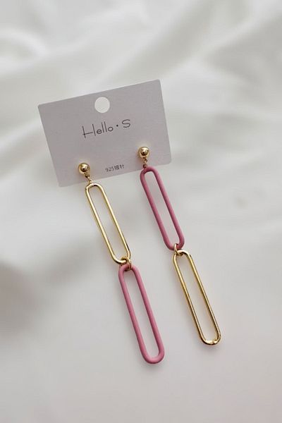 PETEK AKSESUAR Paperclip Model Summer Long Earrings - 8 cm