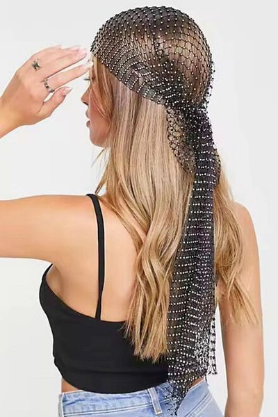 PETEK AKSESUAR Stone Detailed Mesh Tailed Bandana