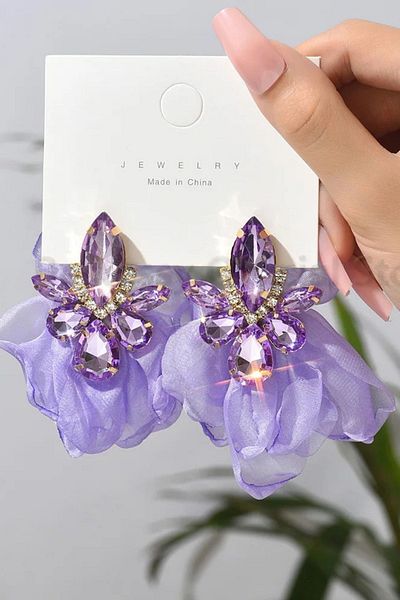 PETEK AKSESUAR DESIGN TULLE CRYSTAL EARRINGS