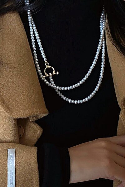 PETEK AKSESUAR Elegant Farklı Kullanımlı Inci Kolye