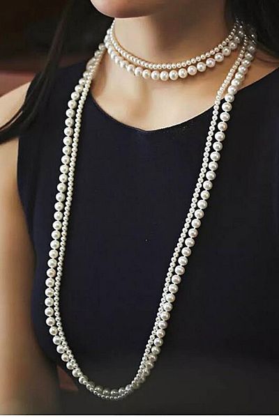 PETEK AKSESUAR 2 Pieces of Different Style Pearl Necklace