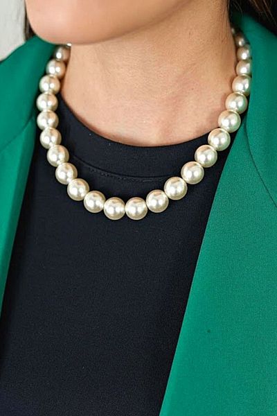 PETEK AKSESUAR Pearl Single Row Classic Necklace