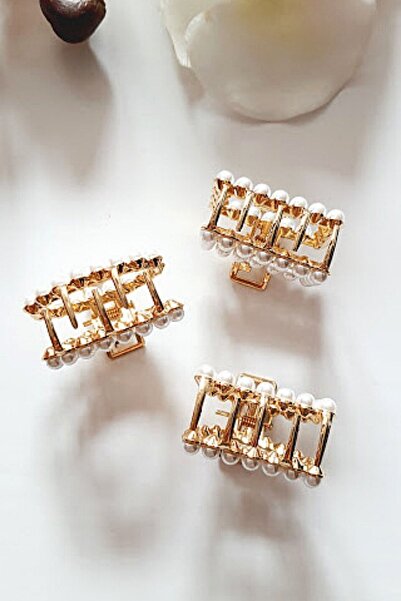 PETEK AKSESUAR 3 bucăți Mini agrafă de păr din metal cu perle