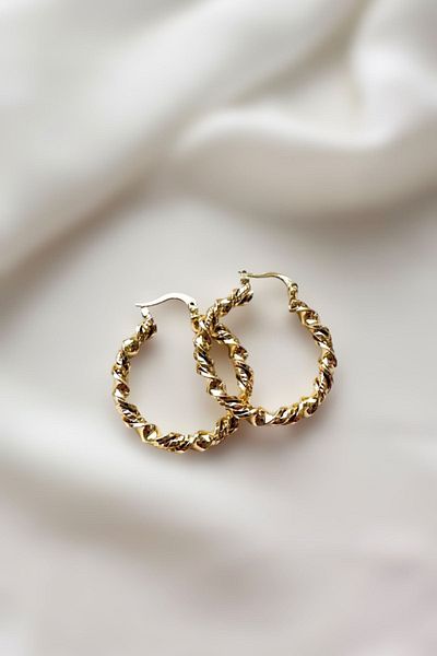 PETEK AKSESUAR 2.5 Cm Large Bowry Metal Ring Earring