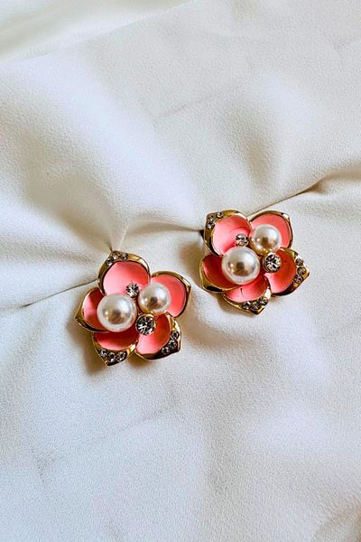 PETEK AKSESUAR PEARL MINI FLOWER EARRING