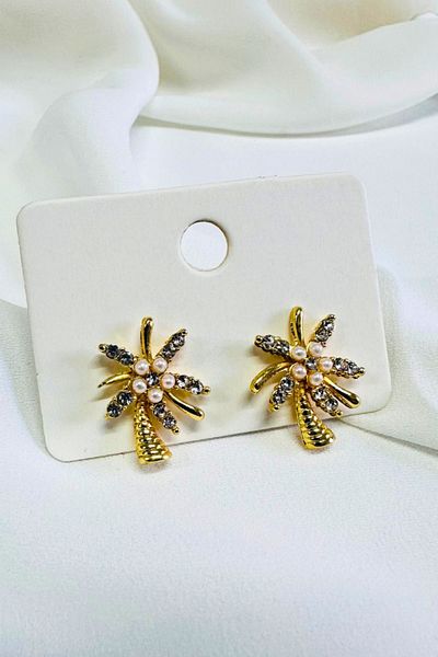 PETEK AKSESUAR PEARL ROCKED MINIMAL EARRING