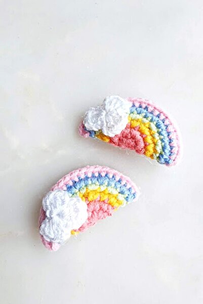 PETEK AKSESUAR Две ръчно изработени фиби за коса с дъга