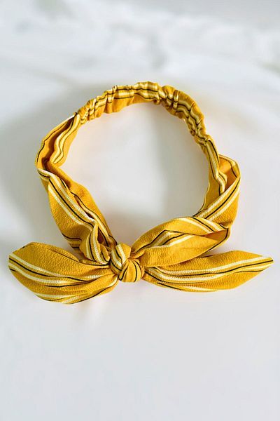 PETEK AKSESUAR FABRIC STRIPED BOWL HAIR BAND