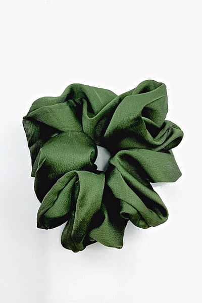 PETEK AKSESUAR Military Green Women's Xl Luxury Satin Simit Elastic Buckle