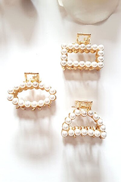 PETEK AKSESUAR 3 bucăți Mini agrafă de păr din metal cu perle