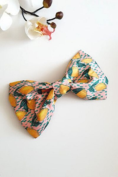 PETEK AKSESUAR Leafy Lemon Patterned Automatic Large Bow Buckle