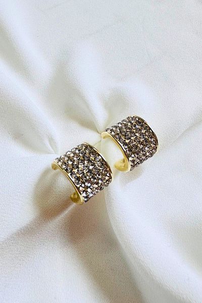 PETEK AKSESUAR STONE MINI HOOP EARRING