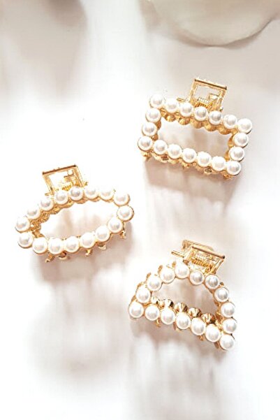 PETEK AKSESUAR 3 bucăți Mini agrafă de păr din metal cu perle