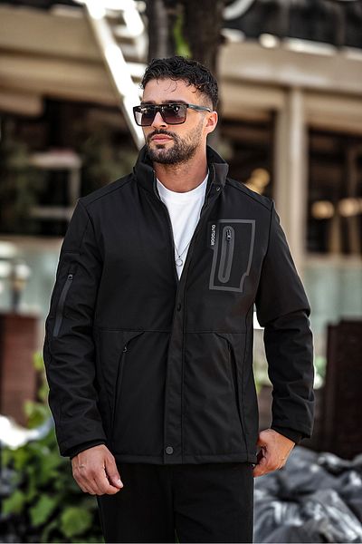 gm giyimarket Ανδρικό παλτό εξωτερικού χώρου Softshell - Νερό, Κρύο, Αντιανεμικό, Γεμισμένο με ίνες