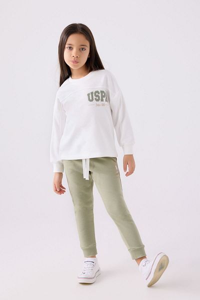 U.S. Polo Assn. Set Polo ASSN pentru fetiță 9-15 ani - Licențiat, Ecru