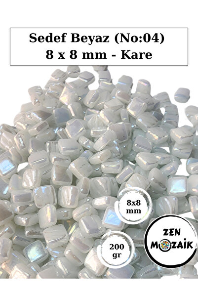 Zen Mozaik Sanatsal Mozaik Çalışmalarınız için 8x8 mm - Kare Cam Mozaik Taşı (200 gr)