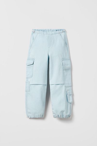 Zeyder Kids Denim Cargo Pants for Girls