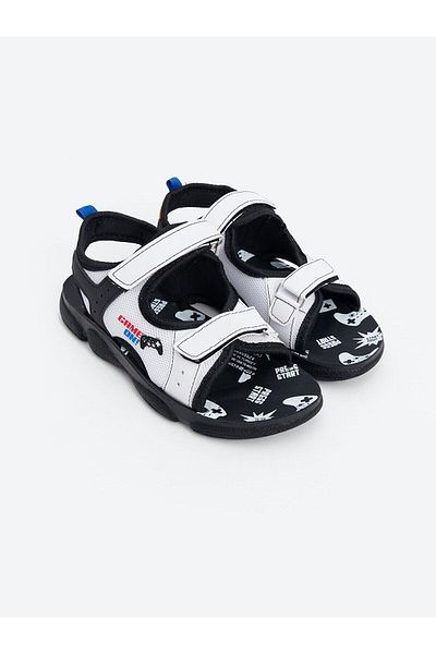 LC Waikiki Σανδάλια για αγόρια - Λευκή στάμπα, Velcro, LCW STEPS