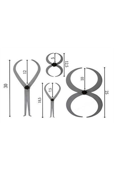 AFK İç Dış Kalınlık Ölçer Kumpas Seti 4'lü Set