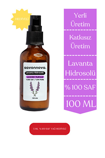 Savonnova % 100 SAF Lavanta Suyu/Hidrosolü, Yağı Alınmamış Doğal Hidrosol