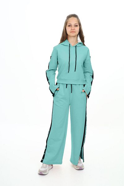 Joui Co Σετ φόρμας 100% βαμβακερή κουκούλα Oversize για κορίτσια