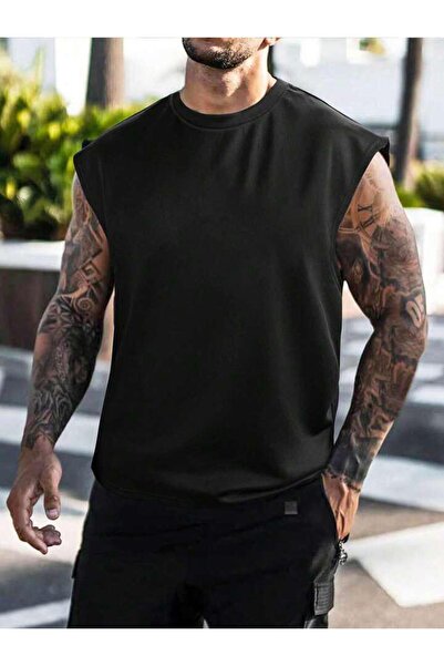 BW Bravely Wear Kolsuz Sıfır Kol Rahat Kalıp Spor Tshirt