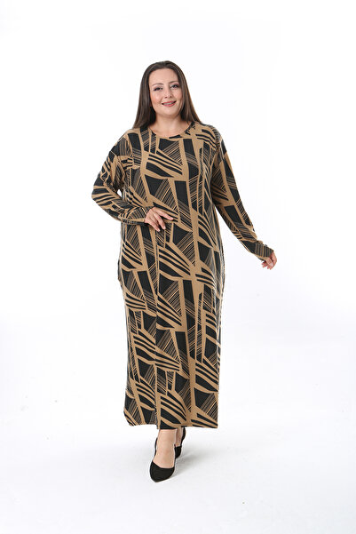 XL Modam KADIN KAŞMİR KUMAŞ LİKRALI TEK BEDEN [GÖĞÜS 150 BASEN 154] BÜYÜK BEDEN ELBİSE