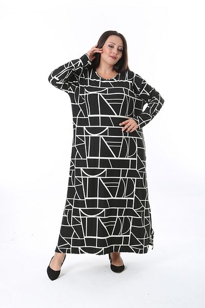 XL Modam Υφασμα Κασμίρ Plus Size - Φόρεμα Lycra
