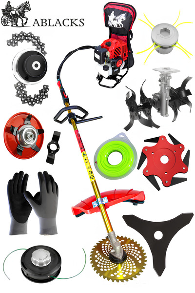 ABLACKS Profesyonel Sırt Tırpan + Akrep Çapa Aparatı + 9’Lu Bahçivan Seti