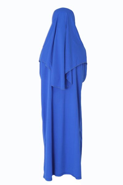 ZEHRANAZ NAMAZ ELBİSESİ Rochie de rugăciune Saks Blue fără fermoar pentru copii de 9-12 ani