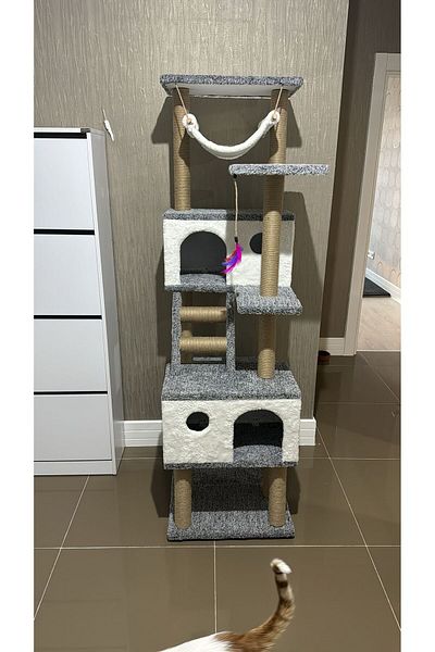 pethomealpi Luxury Cat Scratching House and Play Platform - with Hammock and Nest