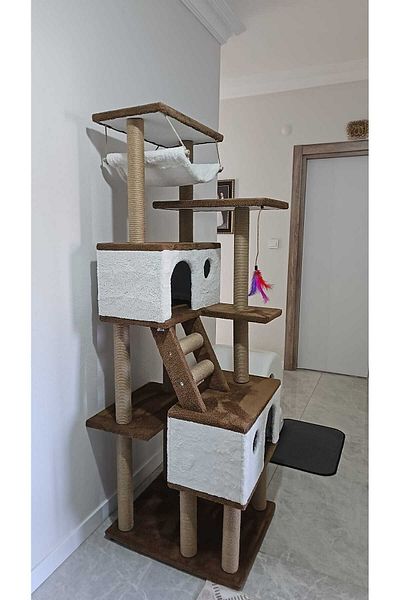 pethomealpi Luxury Cat Scratching House and Play Platform - with Hammock and Nest