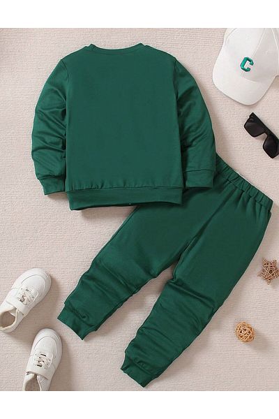 Lush Children's Crew Neck Printed Sweat Tracksuit Set