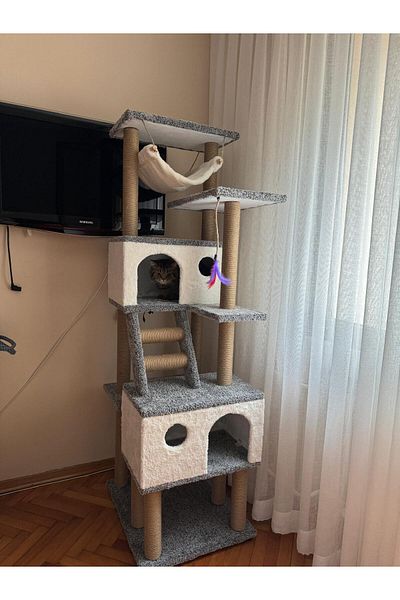 pethomealpi Luxury Cat Scratching and Play Platform - with Hammock and Nest